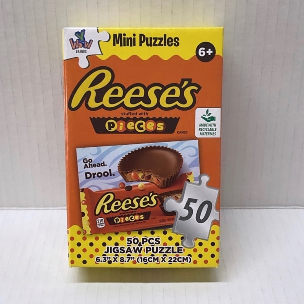 Reese's Pieces " Peanut Butter Chocolate Time " 50 piece mini puzzle.